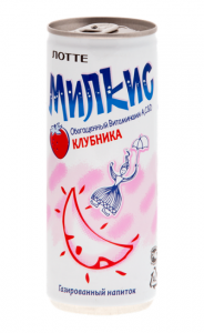 Молочный газированный напиток Милкис Клубника ж/б 250 мл