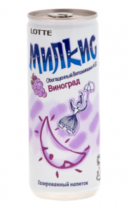 Молочный газированный напиток Милкис Виноград ж/б 250 мл